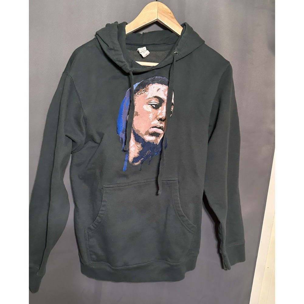 YoungBoy Never Broke Again Graphic Hoodie Mens Small Black NBA Rap Sweatshirt